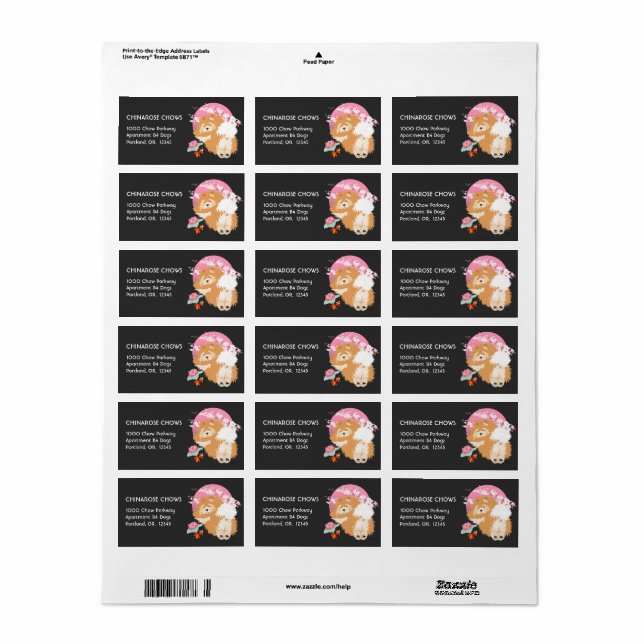 SAKURA - personnaliser des Étiquettes de adresse d (Feuille entière)