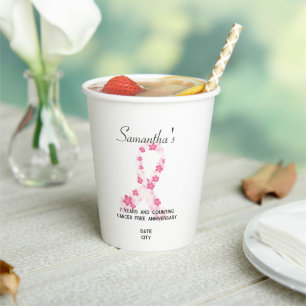 Sakura Pink Brustkrebs Fundraiser QR Code Pappbecher