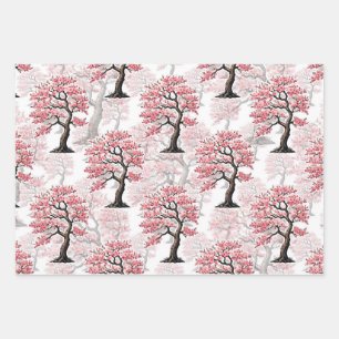 Sakura Pink Cherry Blossom Baumdesign Geschenkpapier Set