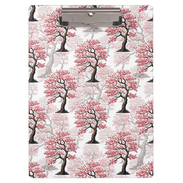 Sakura Pink Cherry Blossom Baumdesign Klemmbrett (Vorderseite)