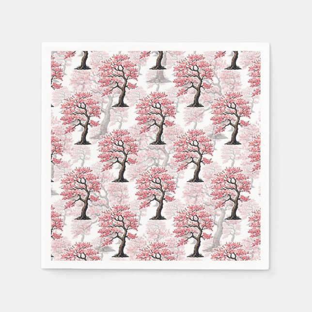 Sakura Pink Cherry Blossom Baumdesign Serviette (Vorderseite)