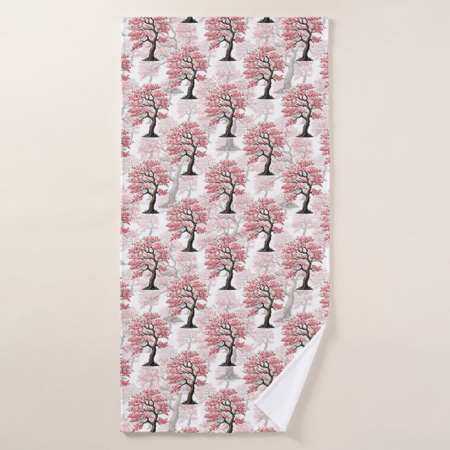 Sakura Rose Cherry Fleur Arbre Design (Serviette de bain)