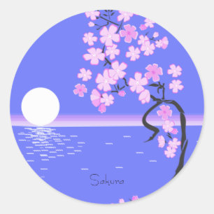 Sakura Runder Aufkleber