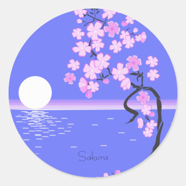 Sakura Runder Aufkleber (Vorderseite)