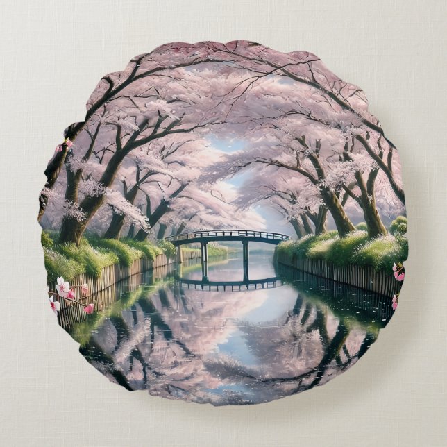 SAKURA RUNDES KISSEN (Vorderseite)