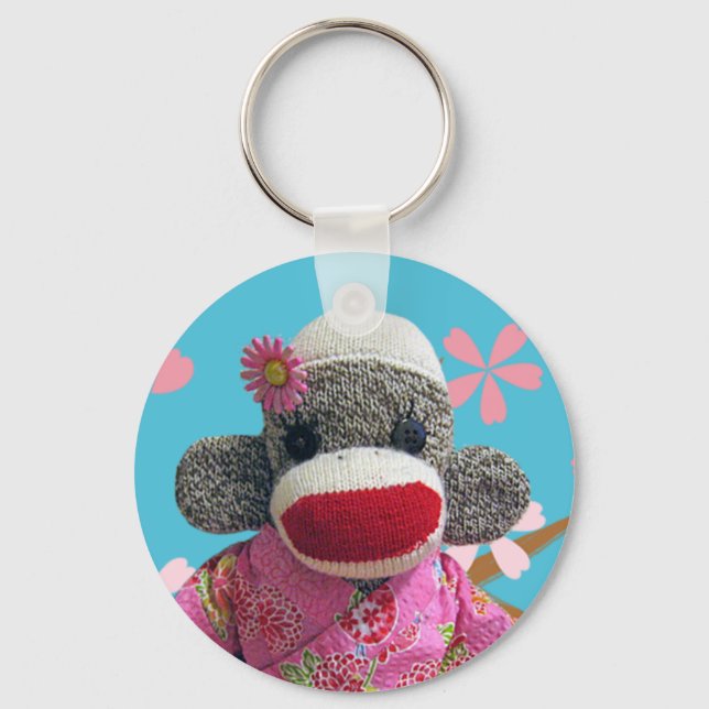 Sakura Sock Monkey Schlüsselanhänger (Vorderseite)