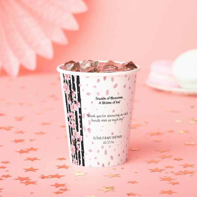 Sakura Spring Cherry Blossoms Babydusche Pappbecher (Insitu)