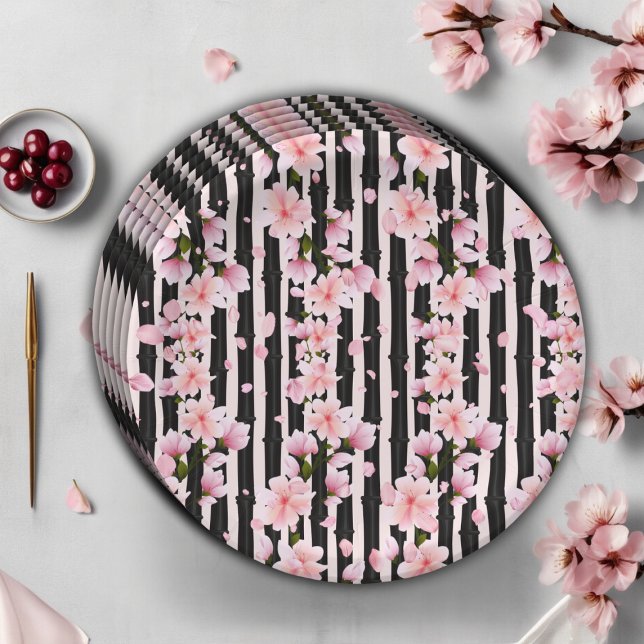 Sakura Spring Cherry Blossoms Babydusche Pappteller (Von Creator hochgeladen)
