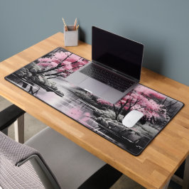 Sakura sur la peinture à l'encre de rivière