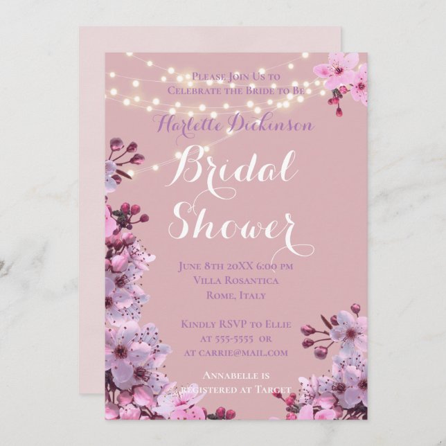 Sakura Theme Einladung (Vorne/Hinten)