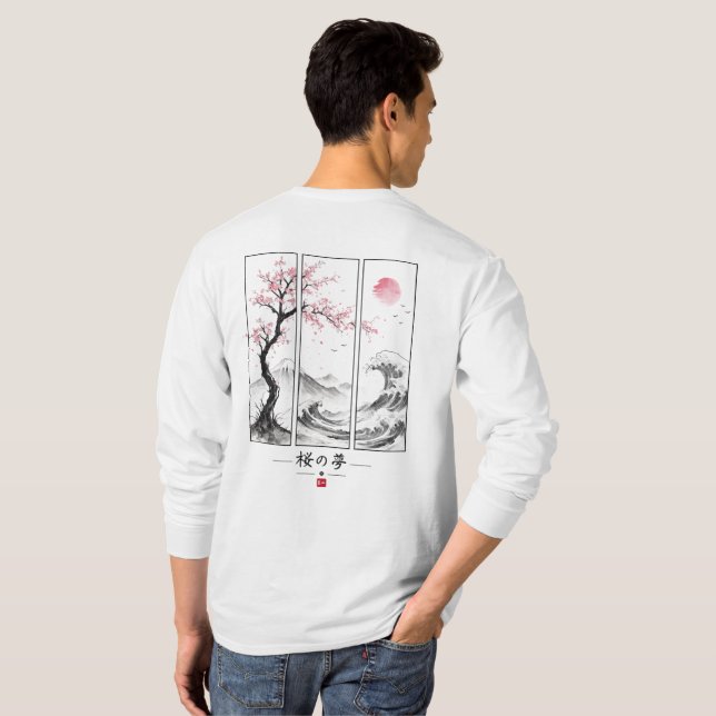Sakura Traum T-Shirt (Schwarz voll)