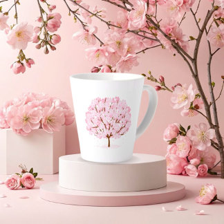 Sakura Tree in Full Bloom - Elegantes Frühjahrsdes Milchtasse
