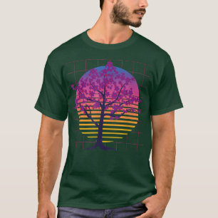 Sakura Tree Japan Blume 80er Art Vaporwave Cherry T-Shirt