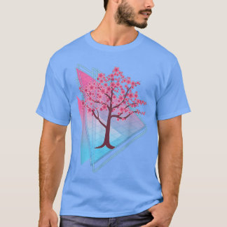 Sakura Tree Japan Retro 80er Art Vaporwave Cherry T-Shirt