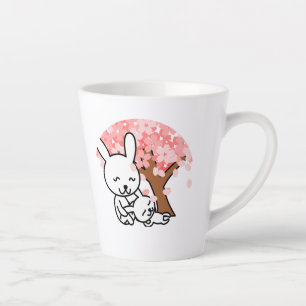 Sakura Tree Niedlich Kawaii Bunny Couple Milchtasse
