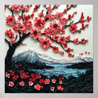 Sakura tree Paper Art