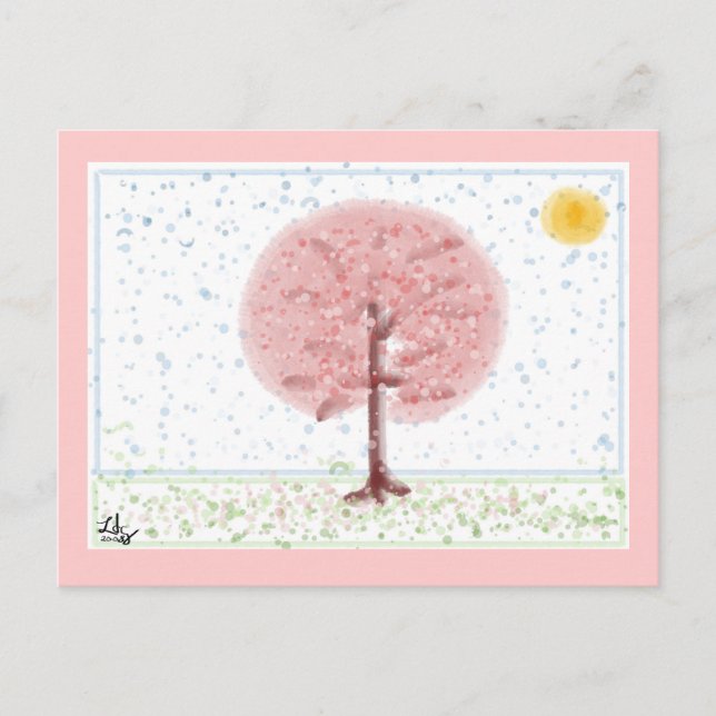 Sakura Tree Postcard Postkarte (Vorderseite)