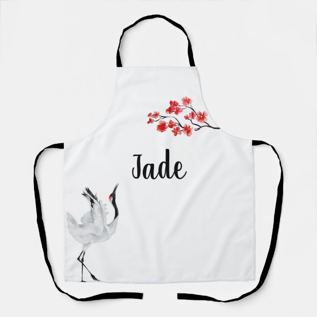 Sakura und Kranich Schürze (Vorderseite)