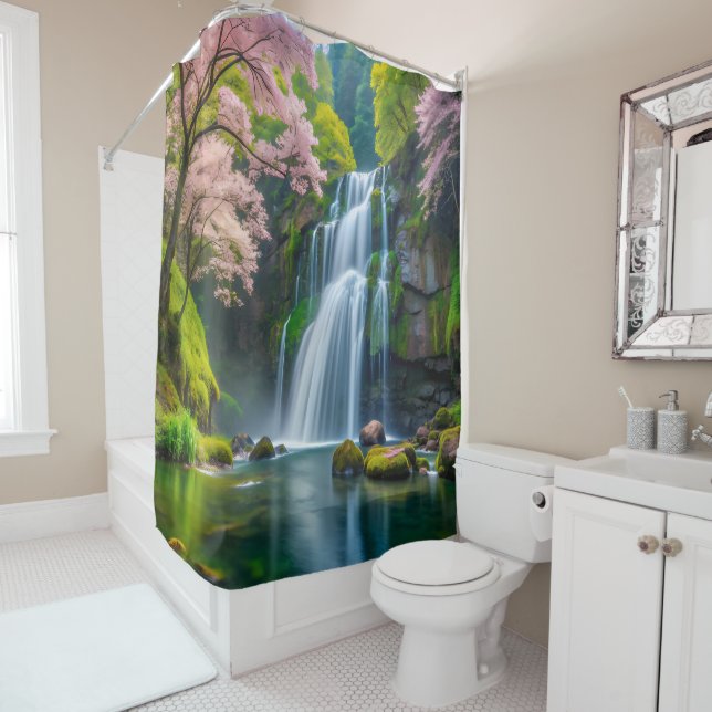 Sakura Wasserfall Duschvorhang (Beispiel)