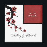 Sakura Wedding Magnet<br><div class="desc">Oriental Sakura ( Kirschblüte) entworfen auf maßgeschneiderte Hochzeitsbegütermagnet. Eine elegante und romantische Gastgeschenk Hochzeit Magnet für Ihre Traumpfassung! Ihre Hochzeitsgäste werden diese romantische, schicke, stilvolle, orientalische und voller Symbole Liebe sakura Gastgeschenk Hochzeit Magnet. Dies ist eine großartige Gastgeschenk Hochzeit Magnet Grafik-Design für Ihre Frühjahr-oder Sommer-Hochzeit, aber nicht nur. Aufgrund seiner...</div>