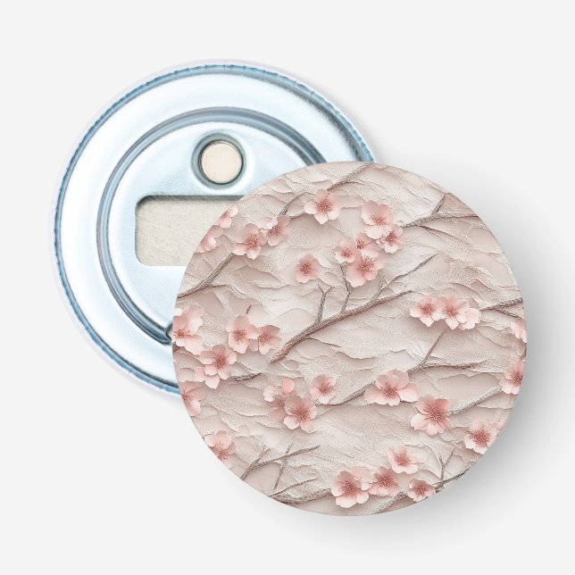 Sakura Whispers on Navy Blue Flaschenöffner (Vorderseite)