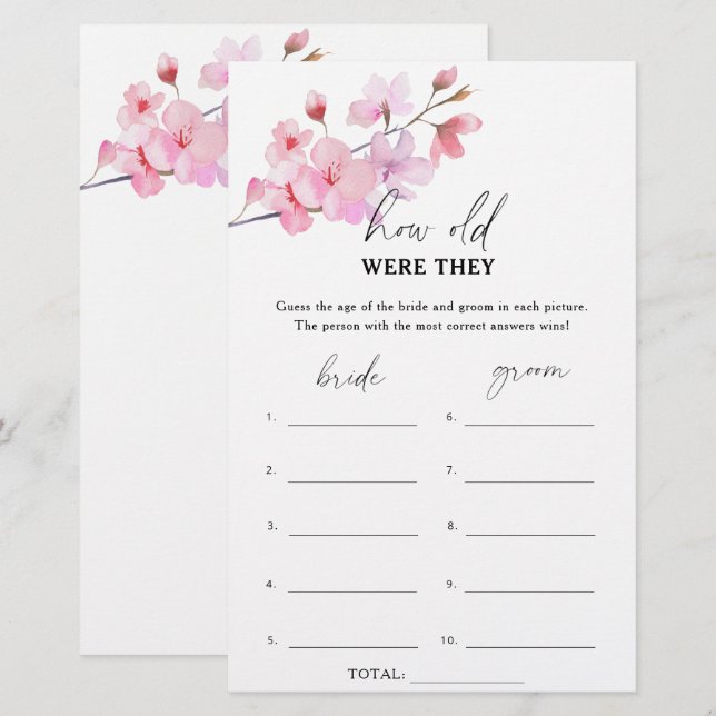 Sakura - Wie alt waren sie ein Bridgame (Vorne/Hinten)