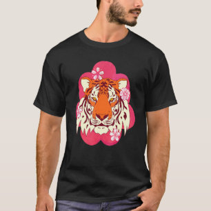 Sakura Wild Cat Predator Animal Cherry Blossom Asi T-Shirt