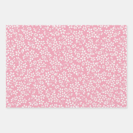 SAKURA Wrapping Paper Flat Sheet Set 3 Geschenkpapier Set