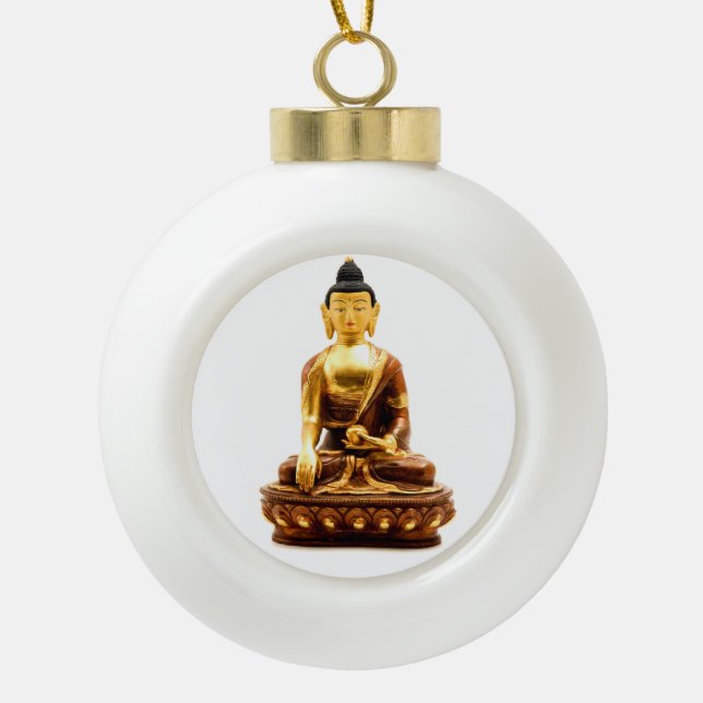 Sakyamuni Buddha Keramik Kugel-Ornament (Vorderseite)