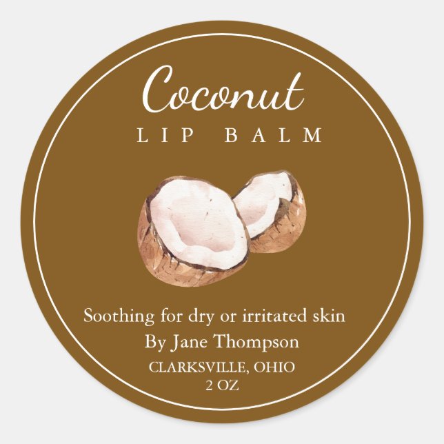 Salade de coco / Étiquette de baume (Devant)