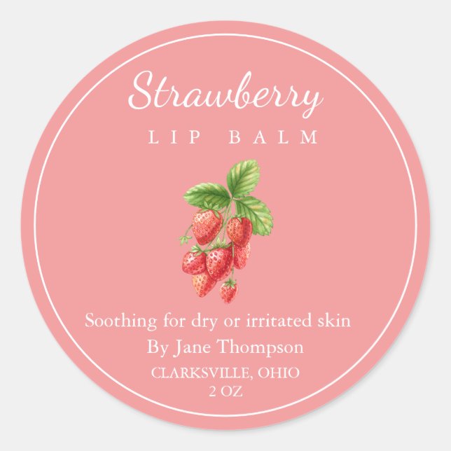 Salade de fraise / Étiquette de baume (Devant)
