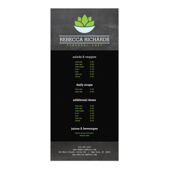 Salade saine Légumes Menu de restauration Tableau  (Devant)