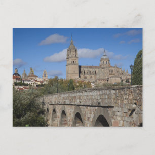 Salamanca Cathedrals, von Puente Romano aus gesehe Postkarte