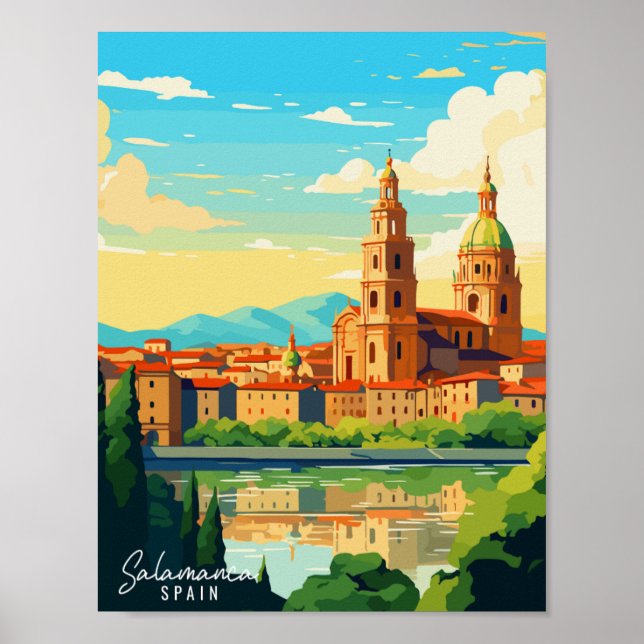 Salamanca Spanien Vintage Illustration Poster (Vorne)