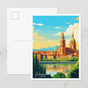 Salamanca Spanien Vintage-Reiseillustration Postkarte