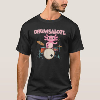 Salamander Drummer Amphibien Drums Drumsalotl Funn T-Shirt