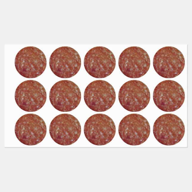 Salami Slice Stickers Etiketten (Blatt)