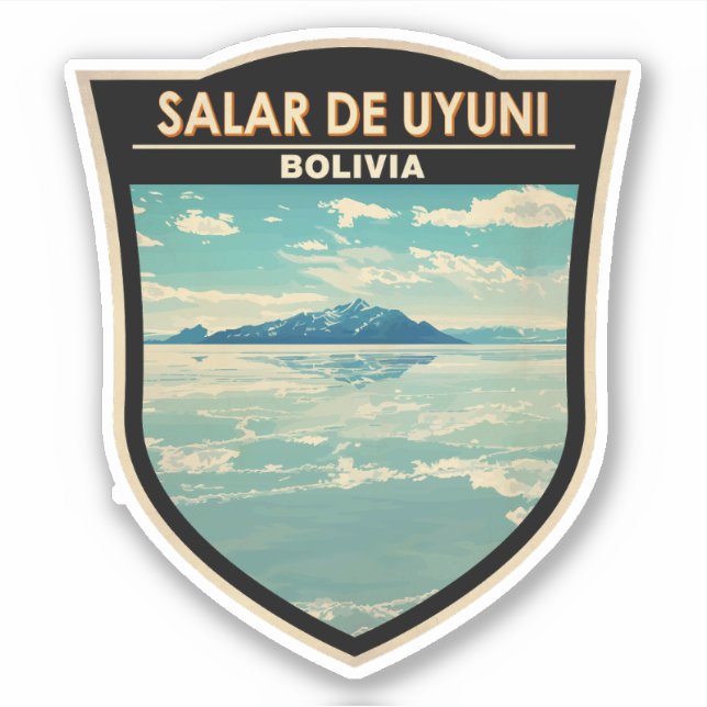 Salar de Uyuni Bolivien Abzeichen für Kultur Aufkleber (Vorderseite)