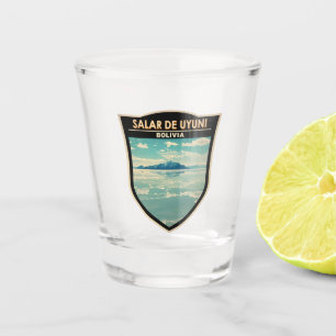 Salar de Uyuni Bolivien Abzeichen für Kultur Schnapsglas