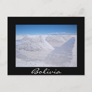 Salar de Uyuni Salzpfähle, schwarze Grenz-Postkart Postkarte