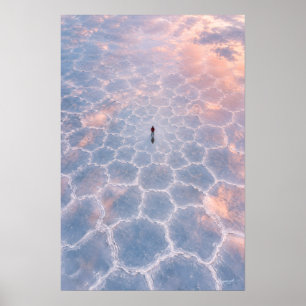 Salar de Uyuni Spiegel-Salzfläche Luftbild Poster