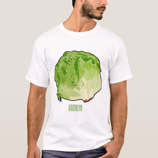 Salat-Cartoon-Abbildung T-Shirt (Vorderseite)
