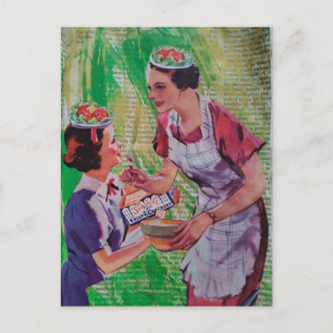 Salat-Hüte-Kollage Postkarte