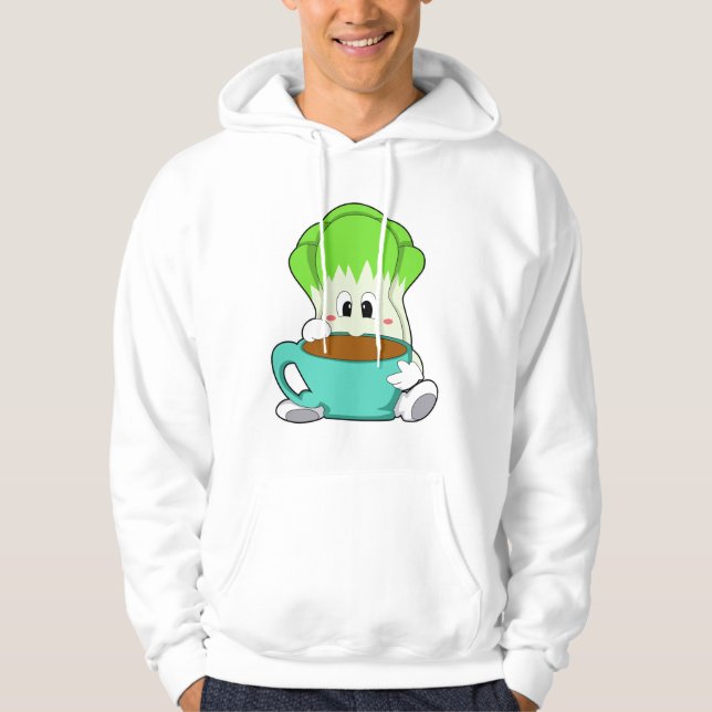 Salat mit Tasse Kaffee Hoodie (Vorderseite)