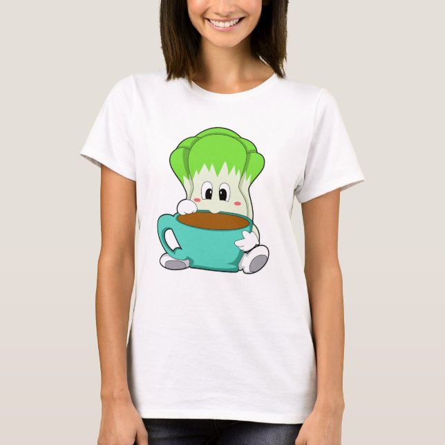 Salat mit Tasse Kaffee T-Shirt (Vorderseite)