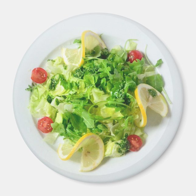 Salat mit Zitronen und Tomaten-Kühlschrank-Magnet Magnet (Vorne)