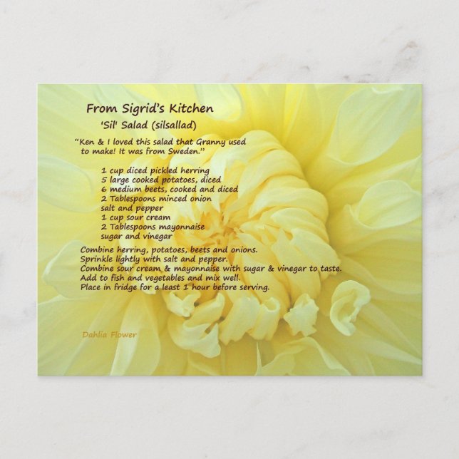 Salat Rezept Postkarte (Vorderseite)