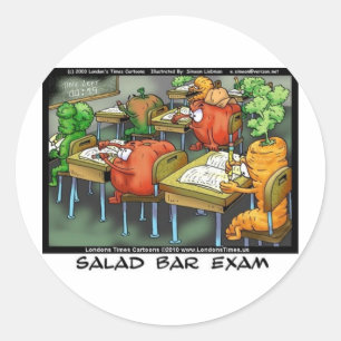 Salatbar-Examen Lustige Geschenke T-Shirts Tassen  Runder Aufkleber
