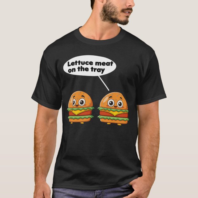 Salatfleisch auf dem Tablett lustige Speisen T-Shirt (Vorderseite)