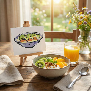 Salatschale mit Kiwi und Orange Dankeskarte